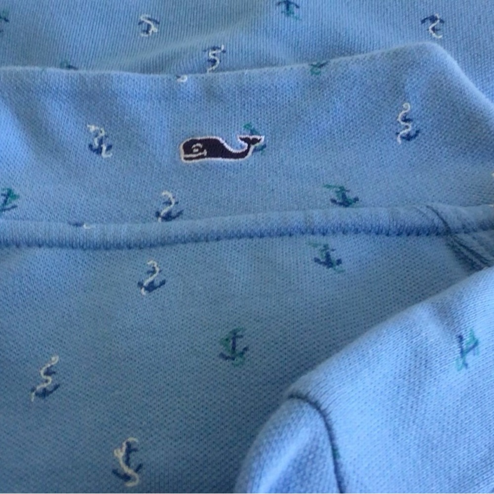 Vineyard Vines Men’s Half Zip Pullover-Printed Anchors-Whale Logo-NWT-Ocean Blue - Picture 5 of 7